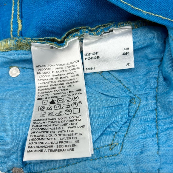 Levi's Women's 501 Vibrant Blue Denim Shorts High Rise Size 30R - Picture 6 of 10